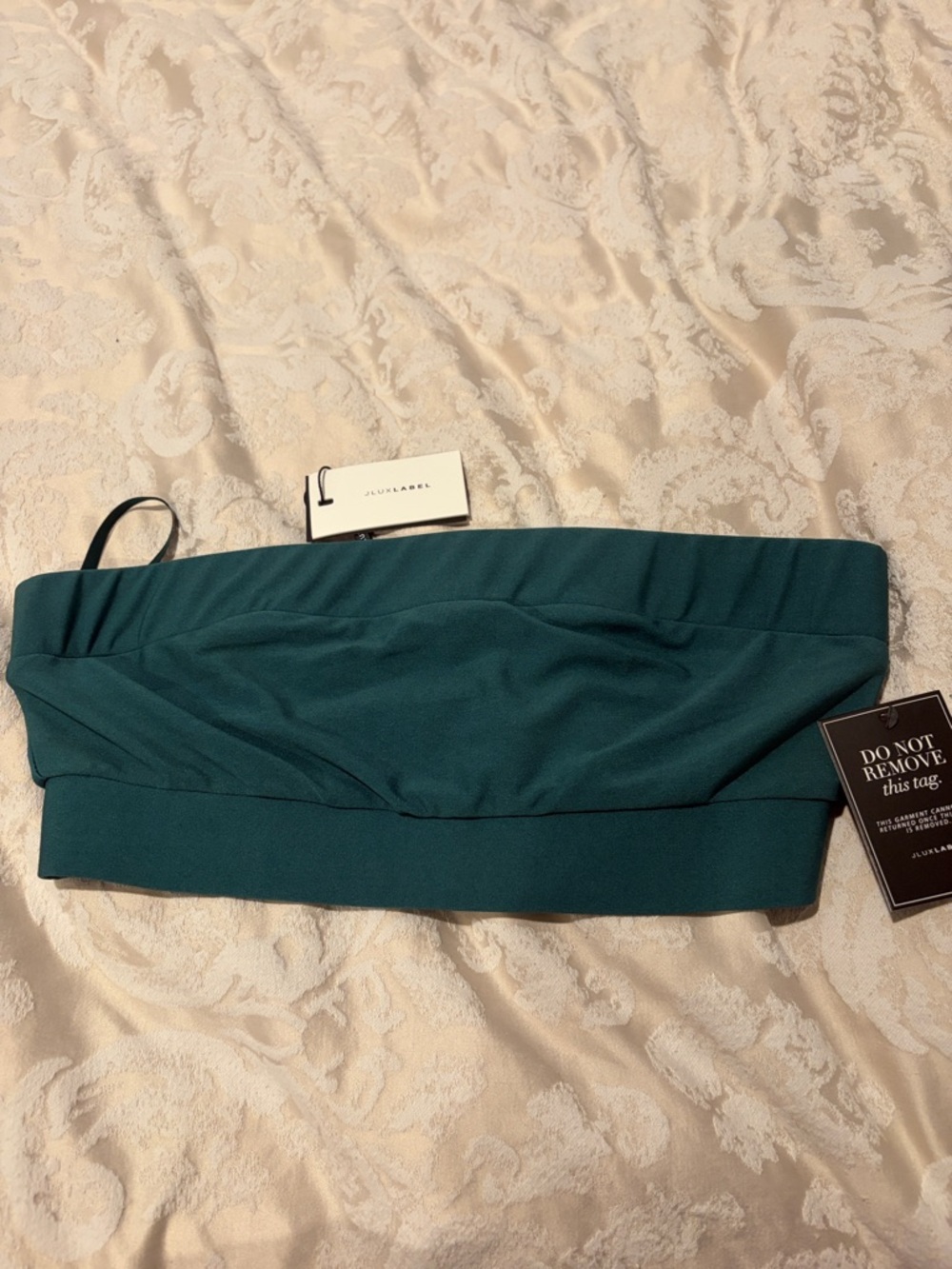 JLUXLABEL Teal Strapless Bandeau